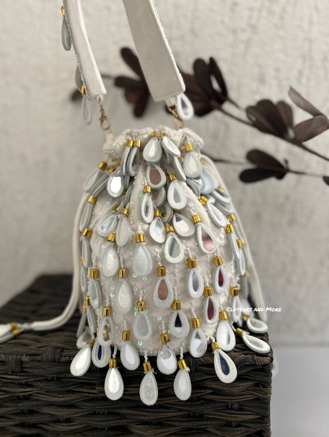 Premium Mirror Potli White