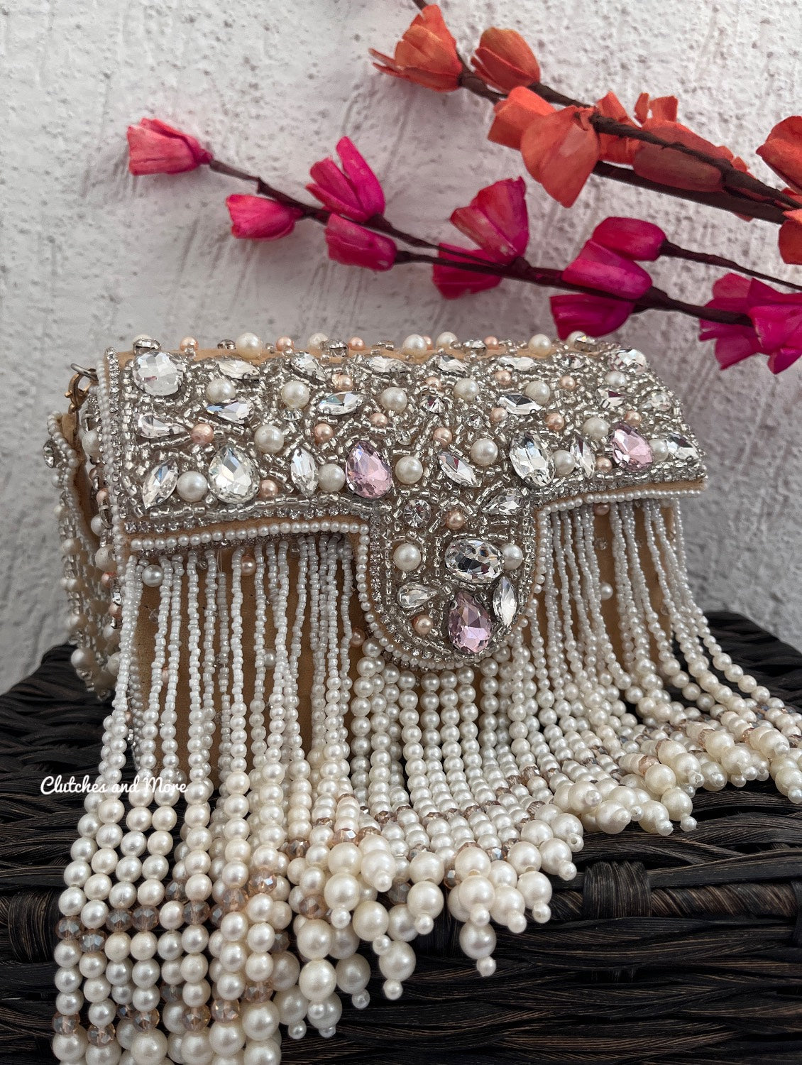 Premium Tassle Box clutch Light Gold