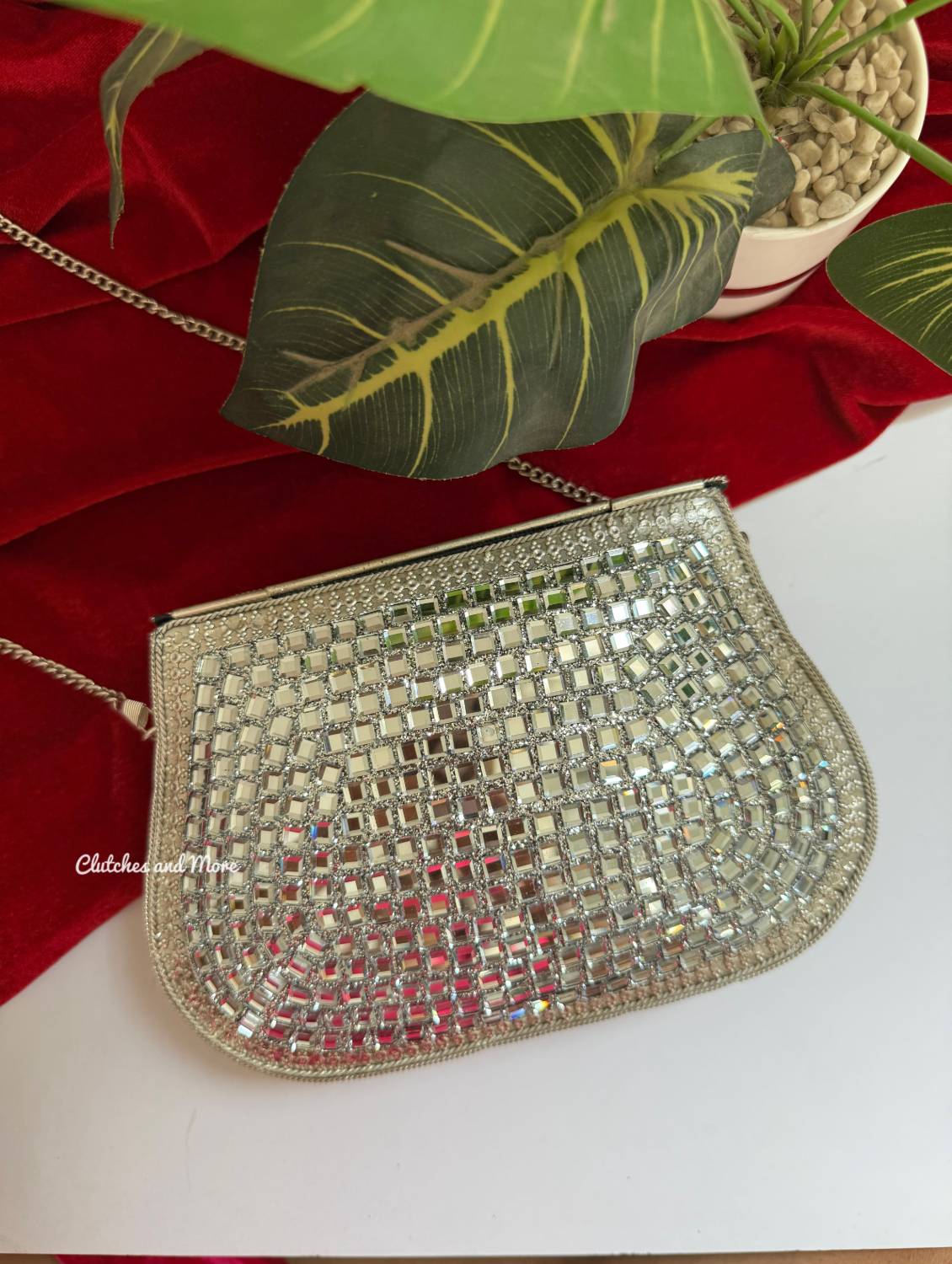 Mirror Brass Clutch Silver