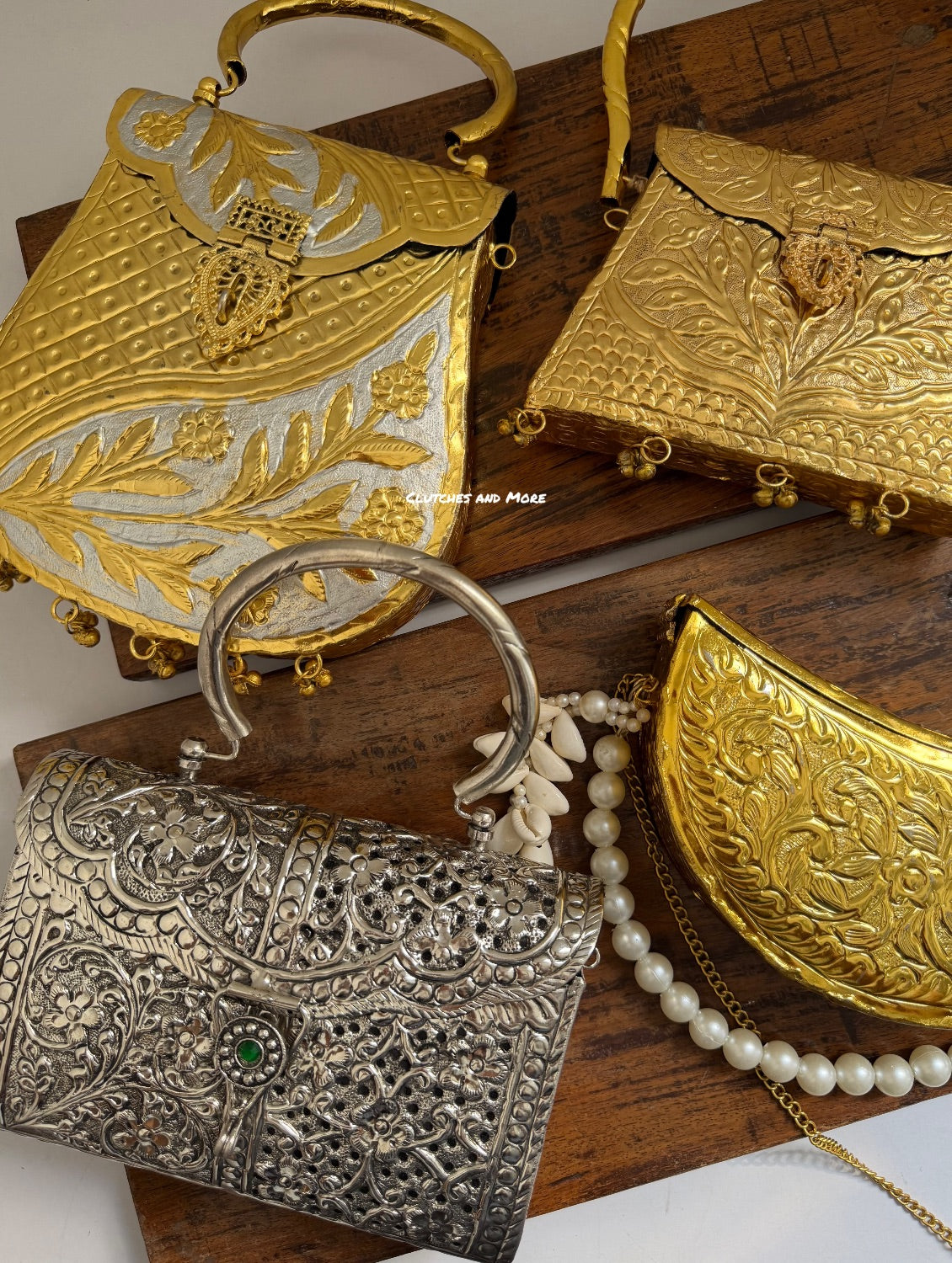 The Mughal Heritage Brass Clutch