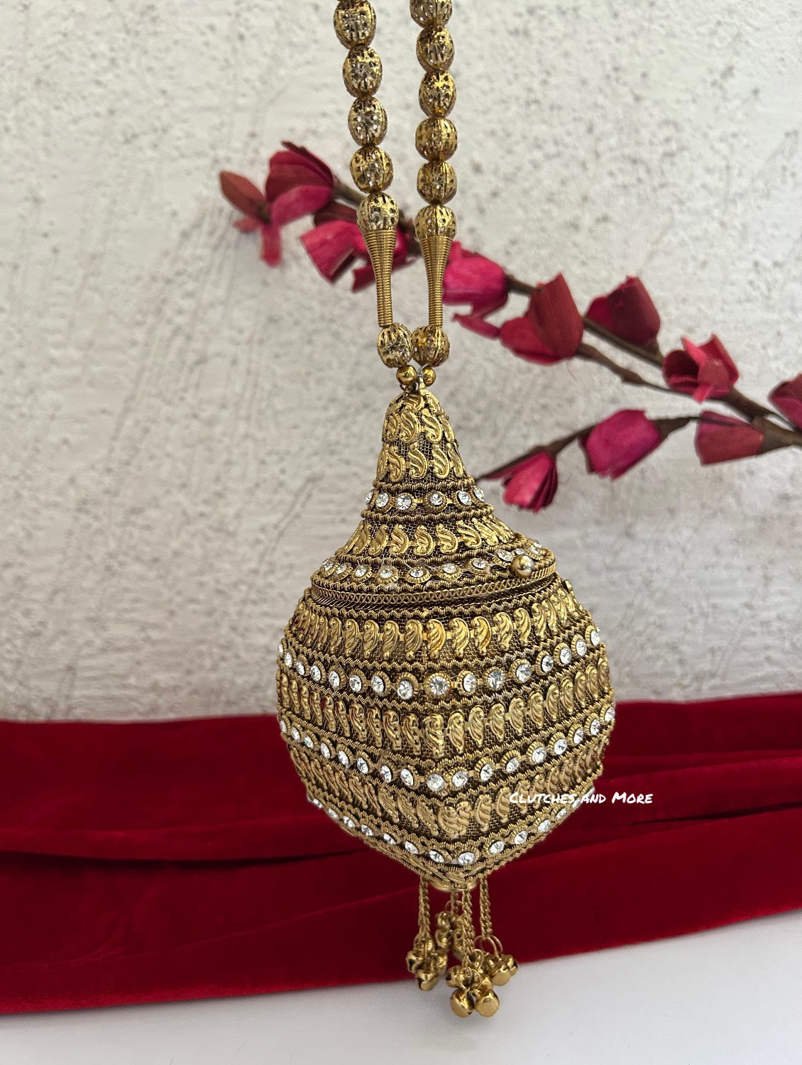 Mini Metal Potli Bag Dark Gold