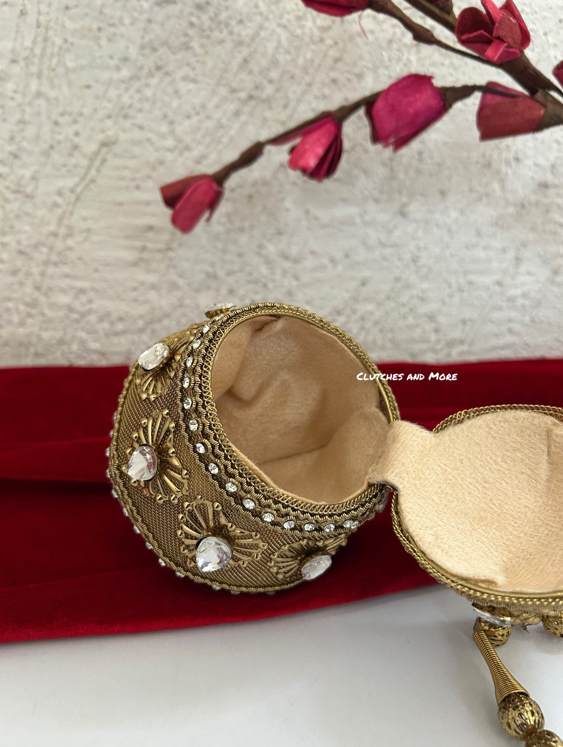 Mini Metal Potli Bag Dark Gold