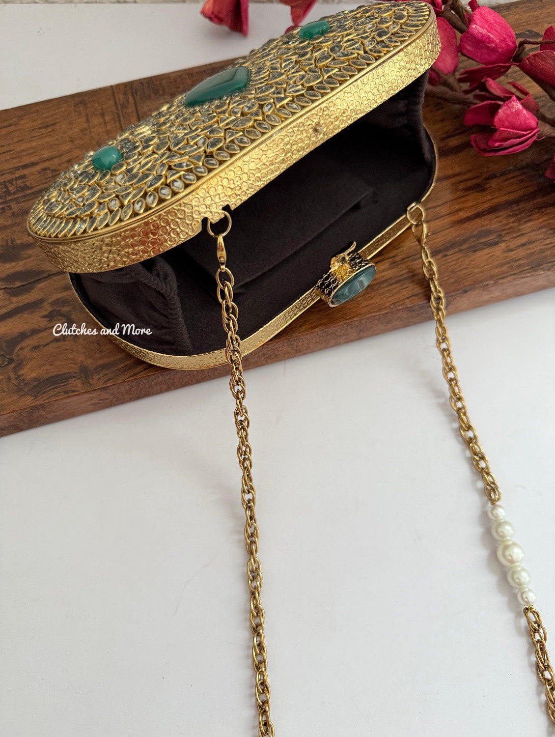 Aadya Kundan Mother of pearl luxury clutch