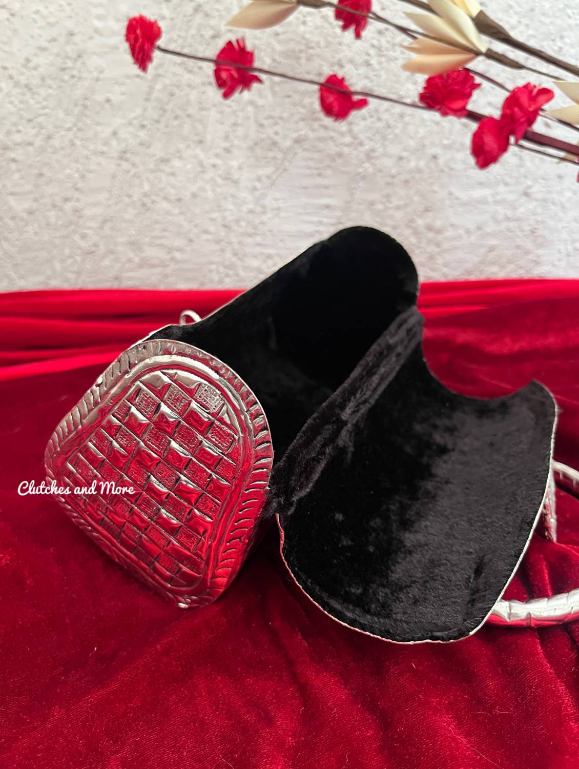 Laila Silver Brass Clutch With Handle