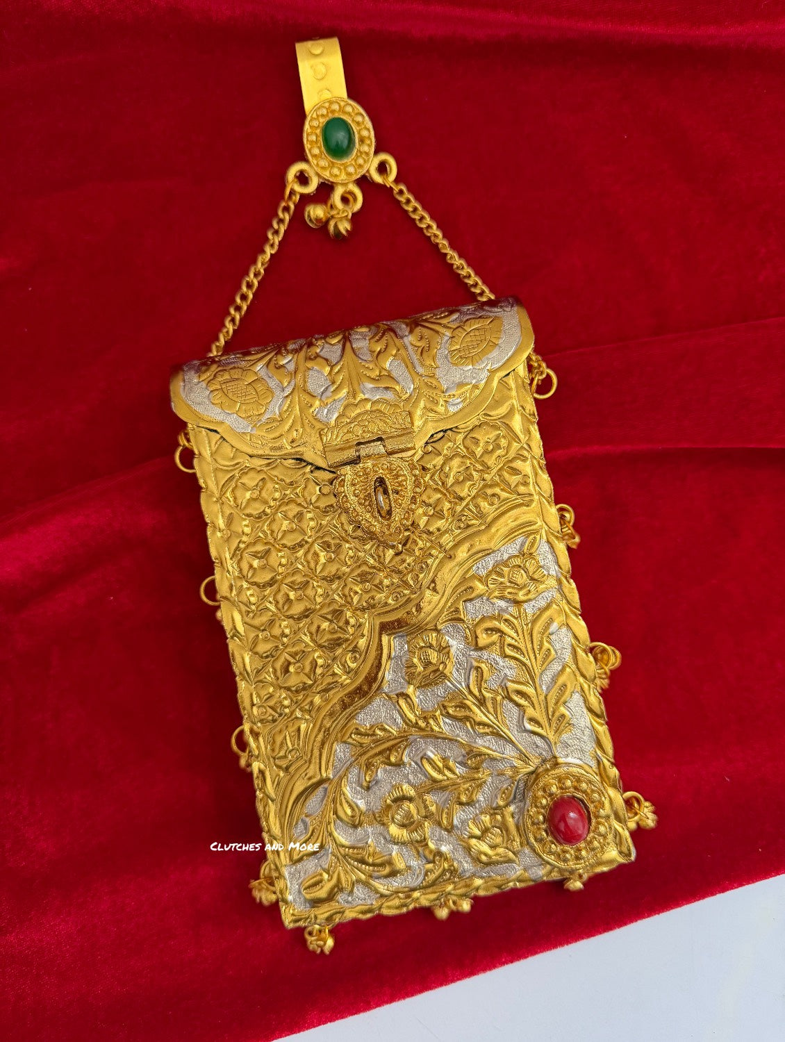 Gold Silver Brass Mobile Waist bag