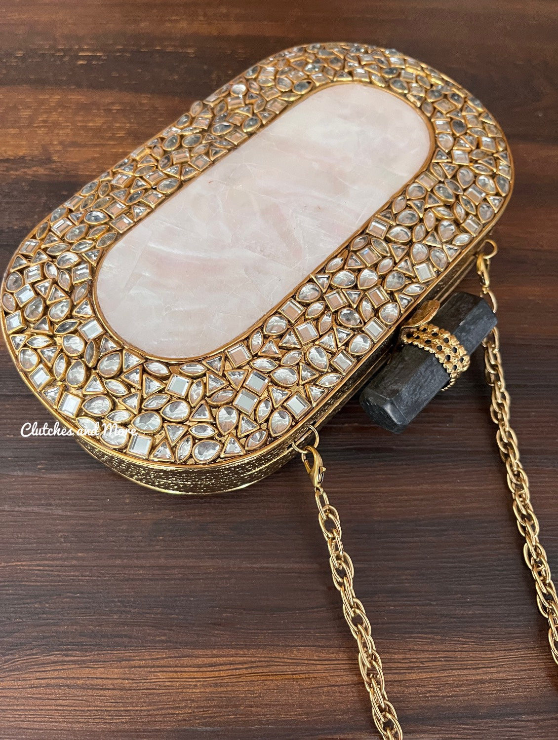 Aarvi Kundan Mother of pearl luxury clutch