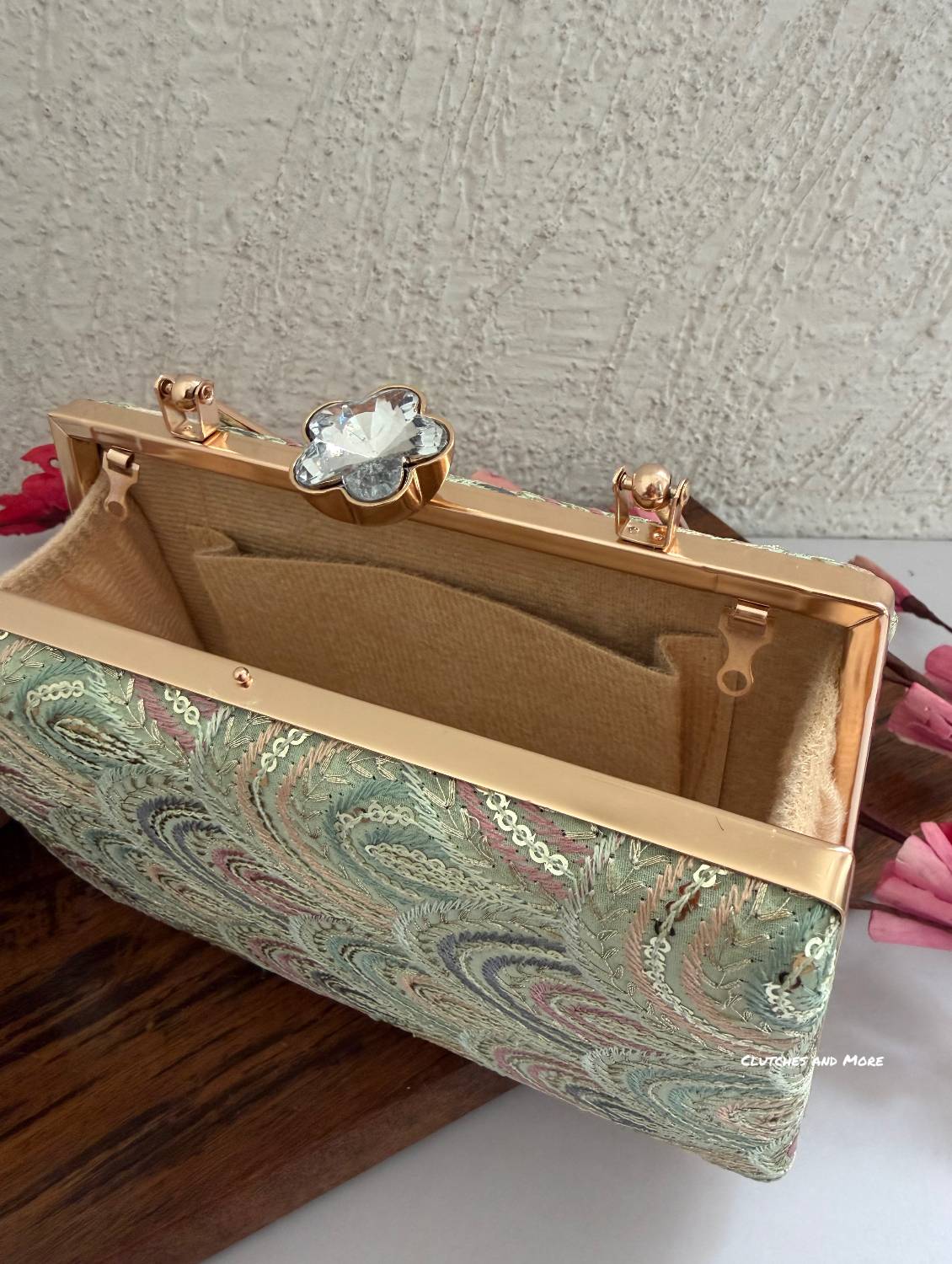 Rainbow Chikankari Bag Light Green