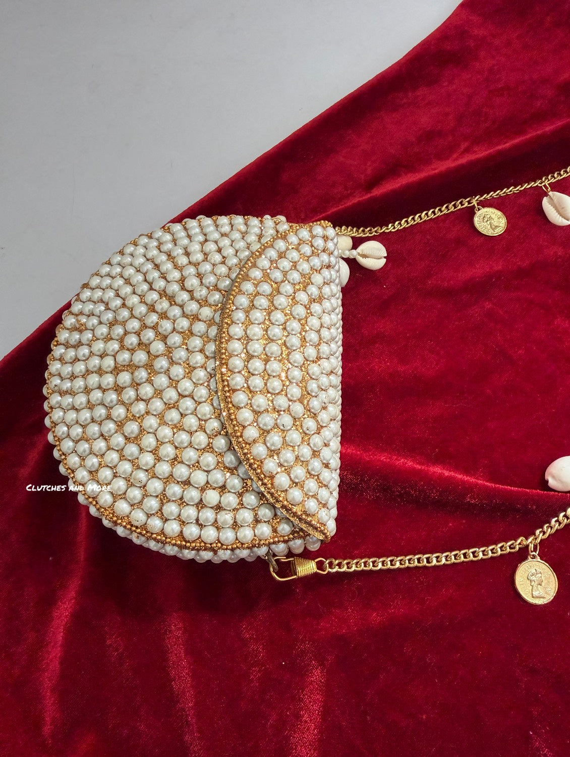 Boho Pearl Mini Shell Bag