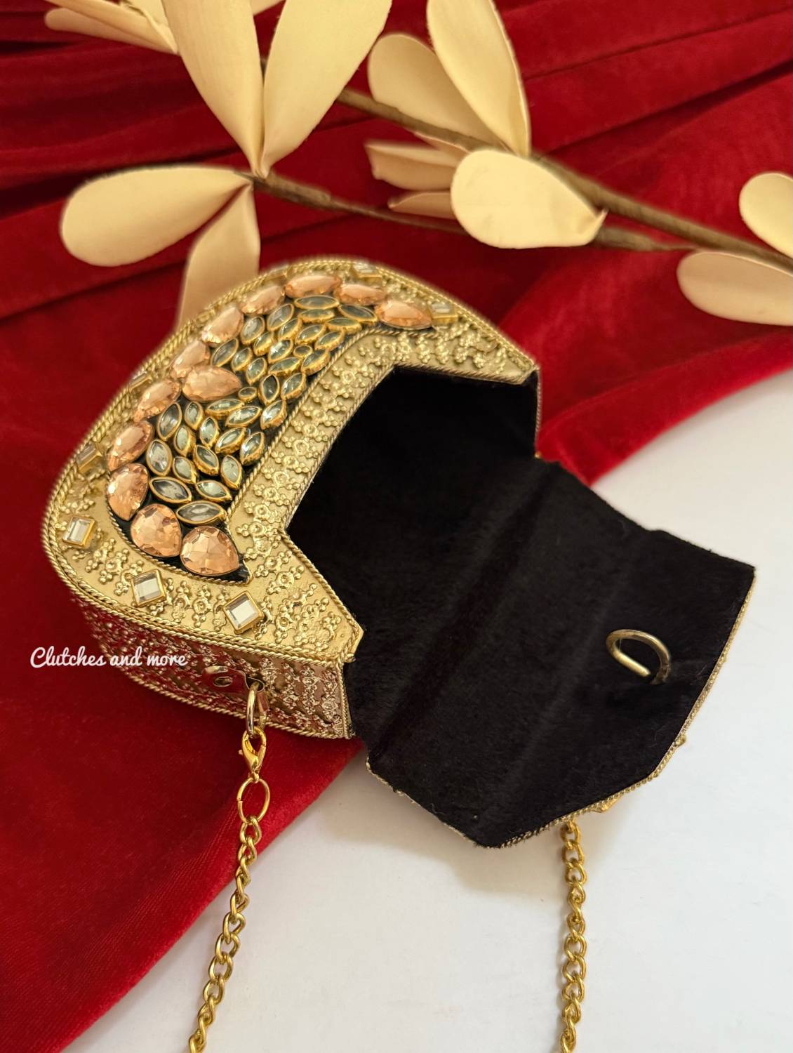 Kasika Kundan Brass Clutch Mini