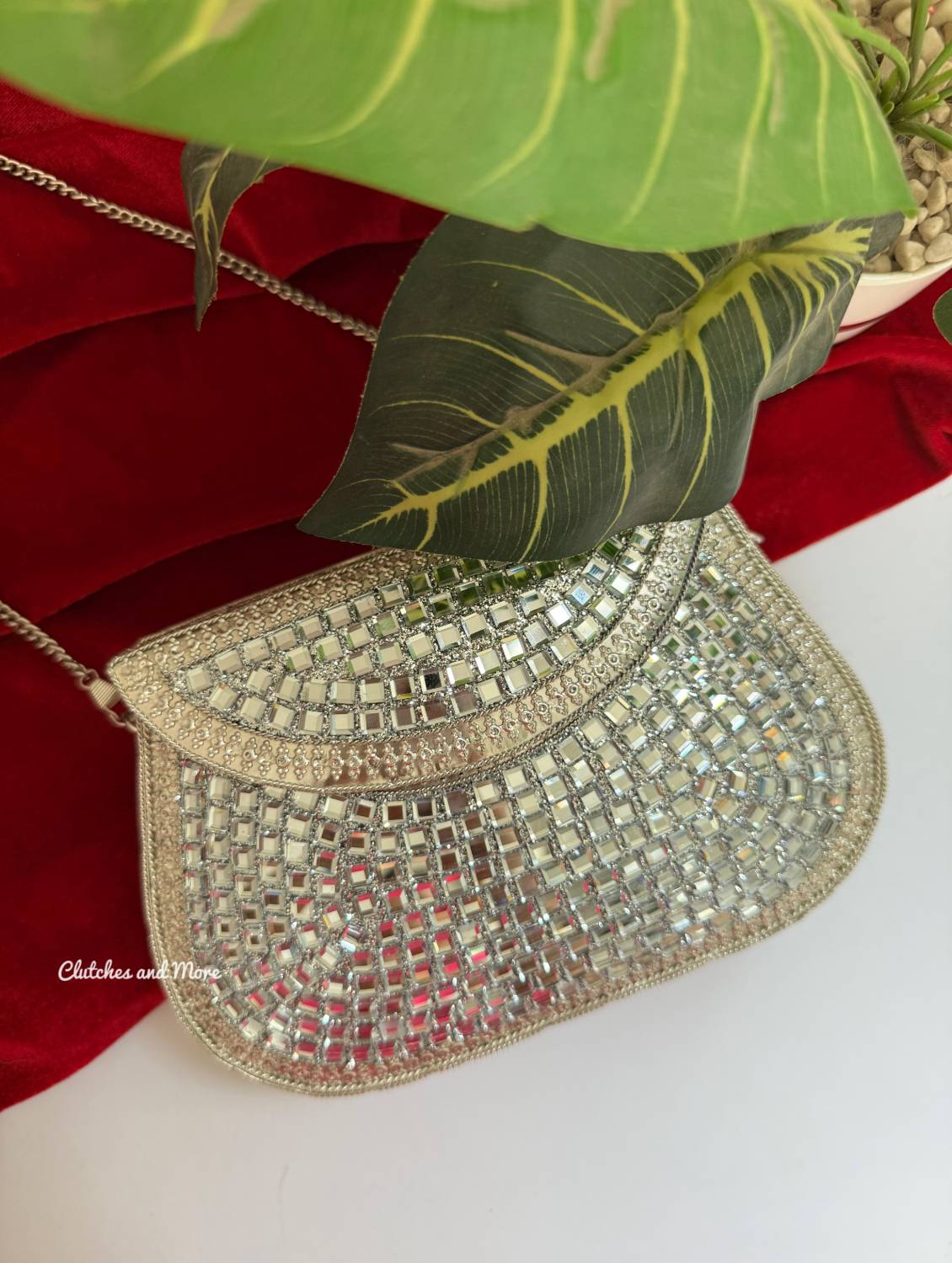 Mirror Brass Clutch Silver