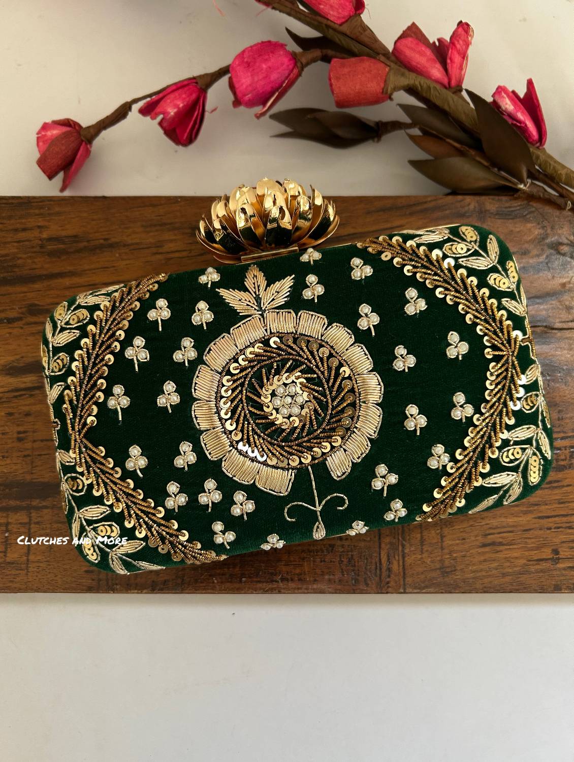 Green Ethnic Clutch