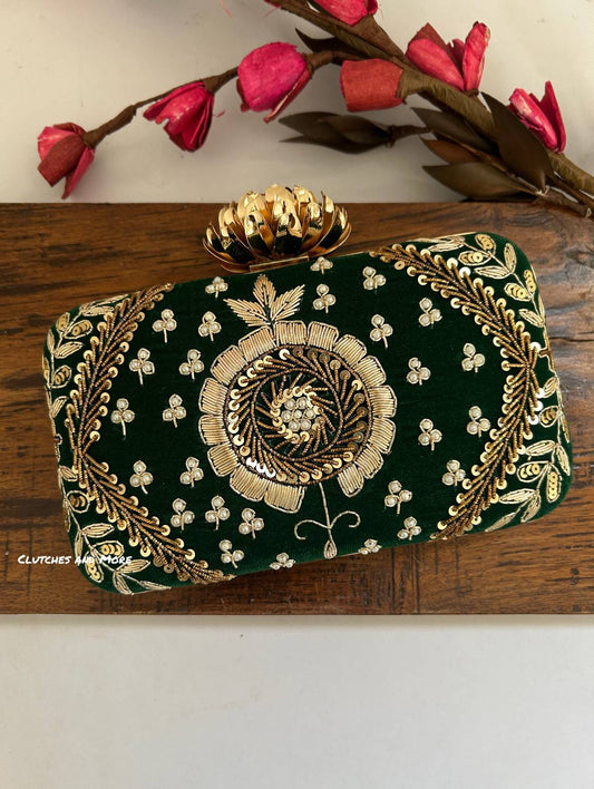Green Ethnic Clutch