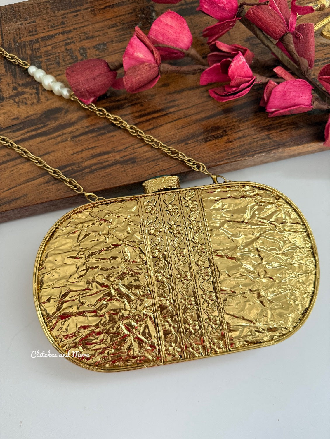 Aadya Kundan Mother of pearl luxury clutch