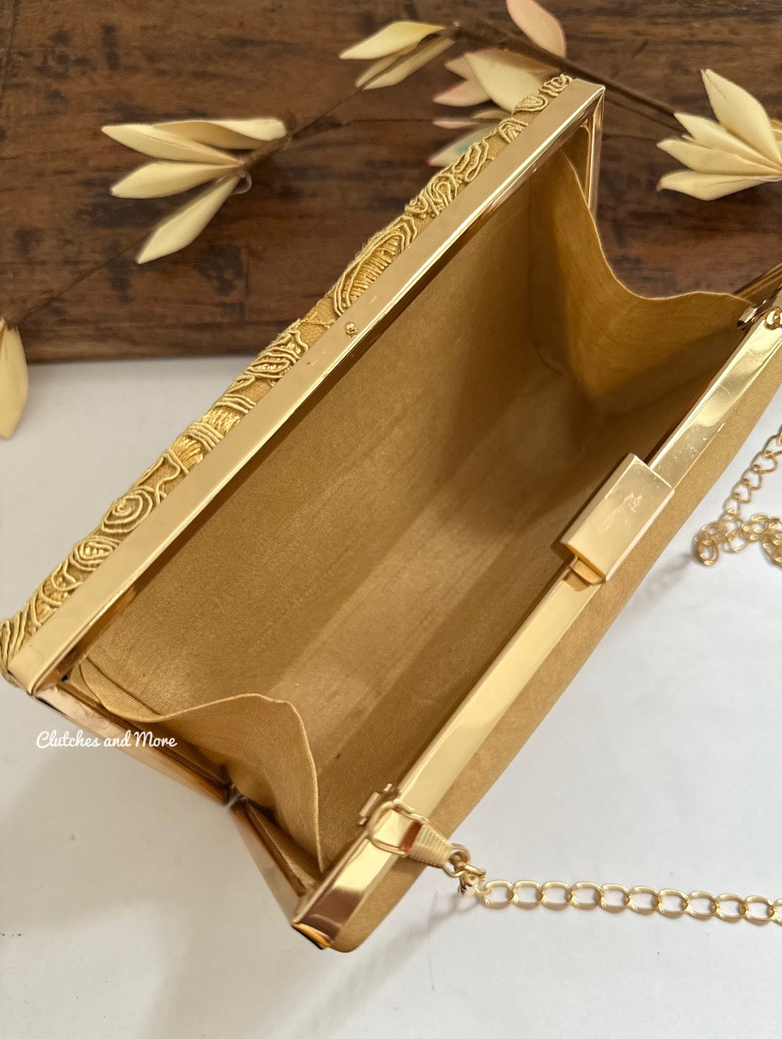 Mustard Yellow Rose Clutch