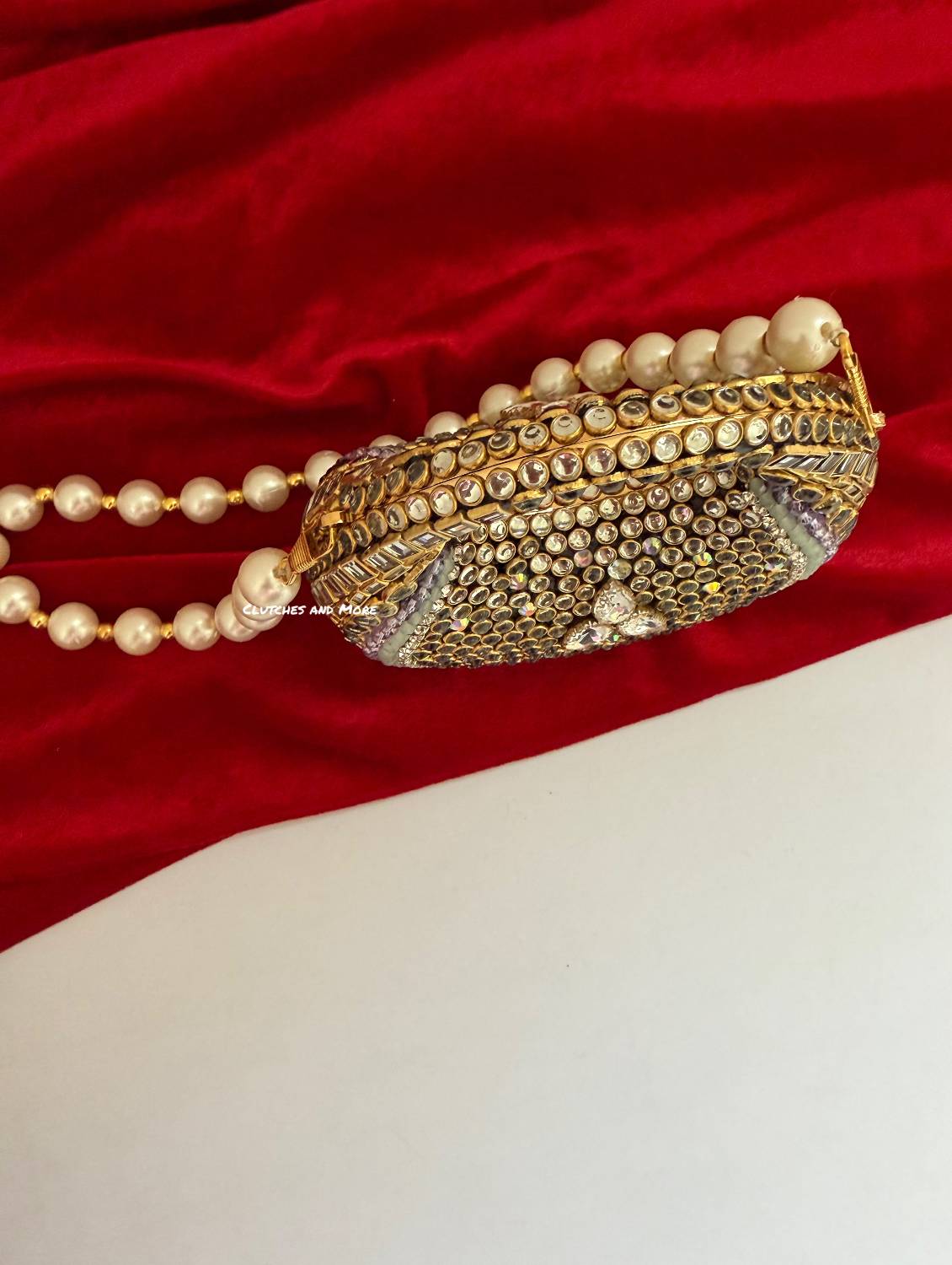 Kiana Kundan Clutch Mini Multicolored