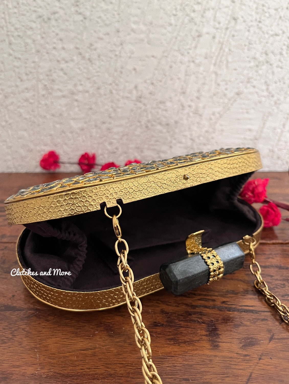 Aarvi Kundan Mother of pearl luxury clutch