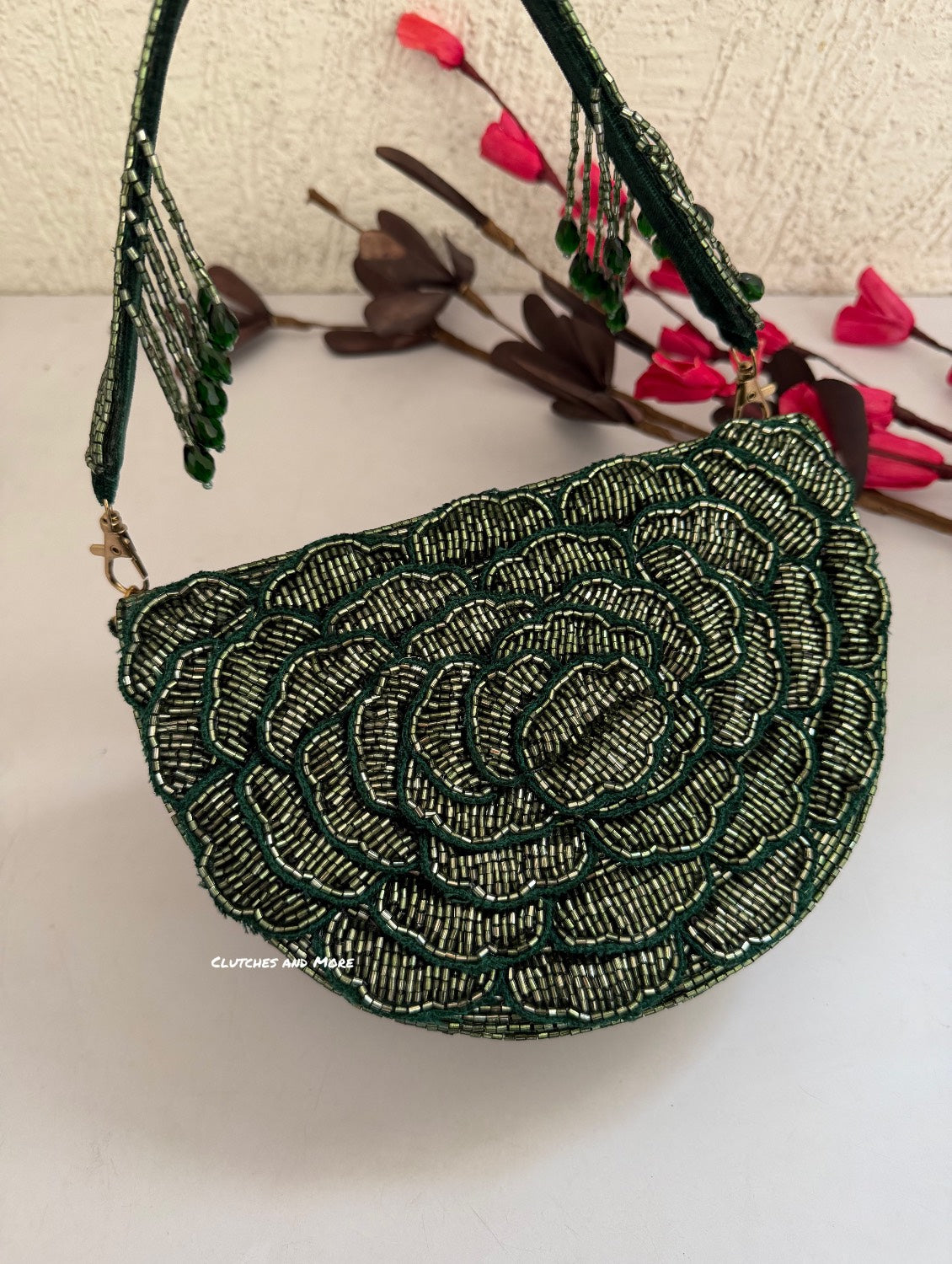 Luxury Rosetta Flap Bag Green