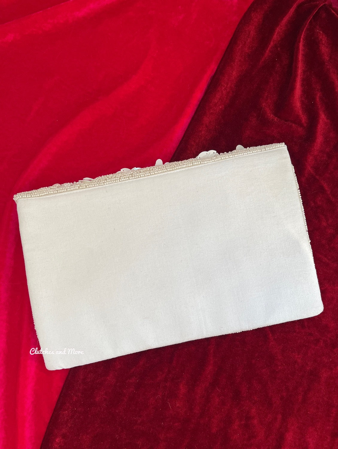 White Floral Envelope Bag