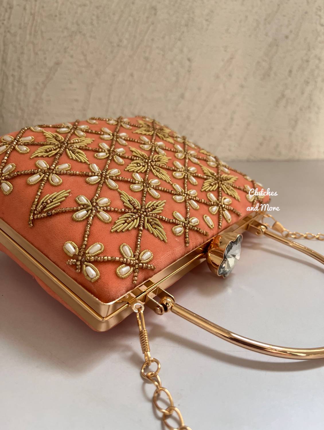 Peach Suitcase Clutch