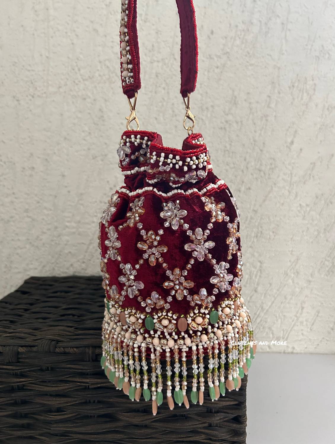 Vaidehi Luxe Potli Bag Maroon
