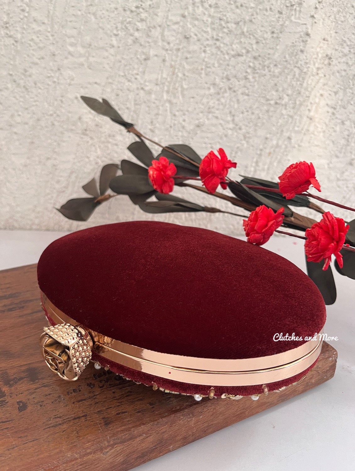 Ananya Big Capsule Clutch Maroon