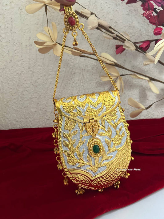 Gold Silver Brass Mobile Waist bag