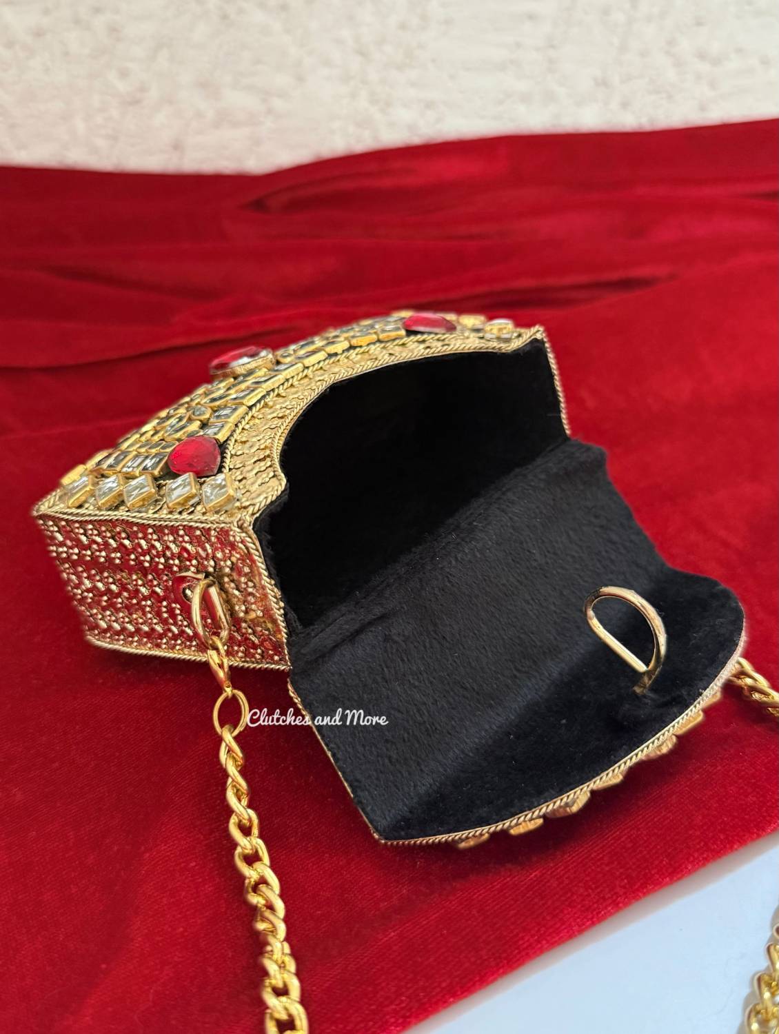 Kashish Kundan Brass Clutch Mini