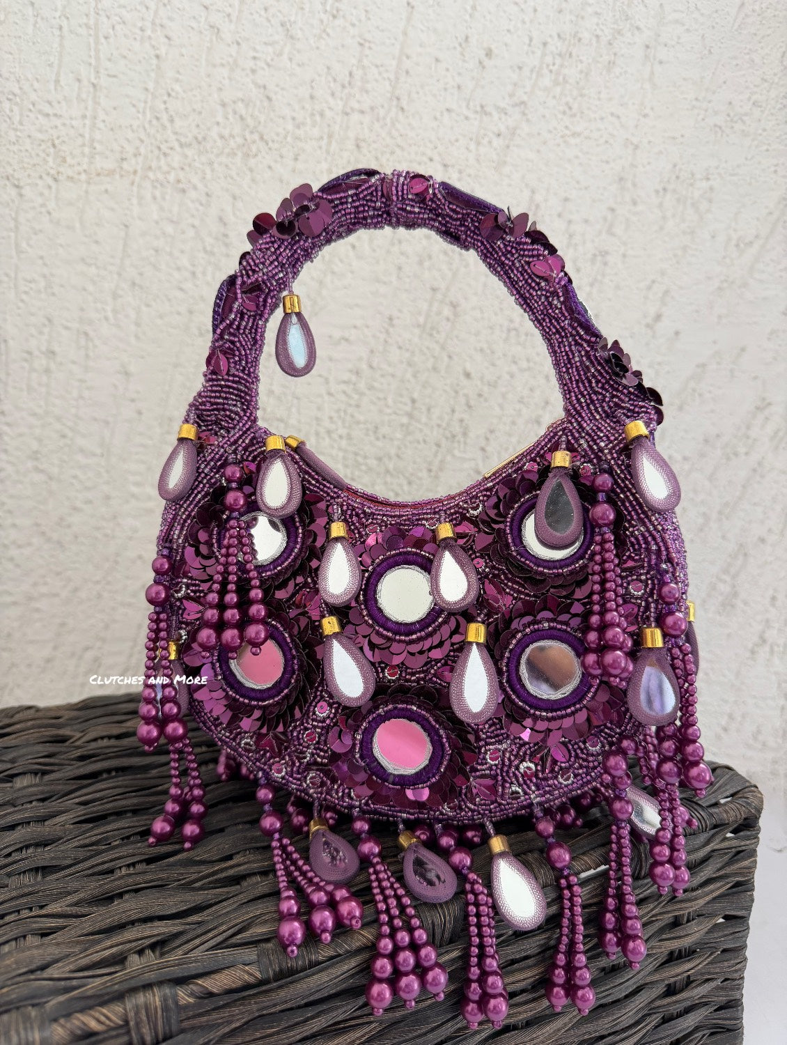 Chandni Purple Mirror Bag