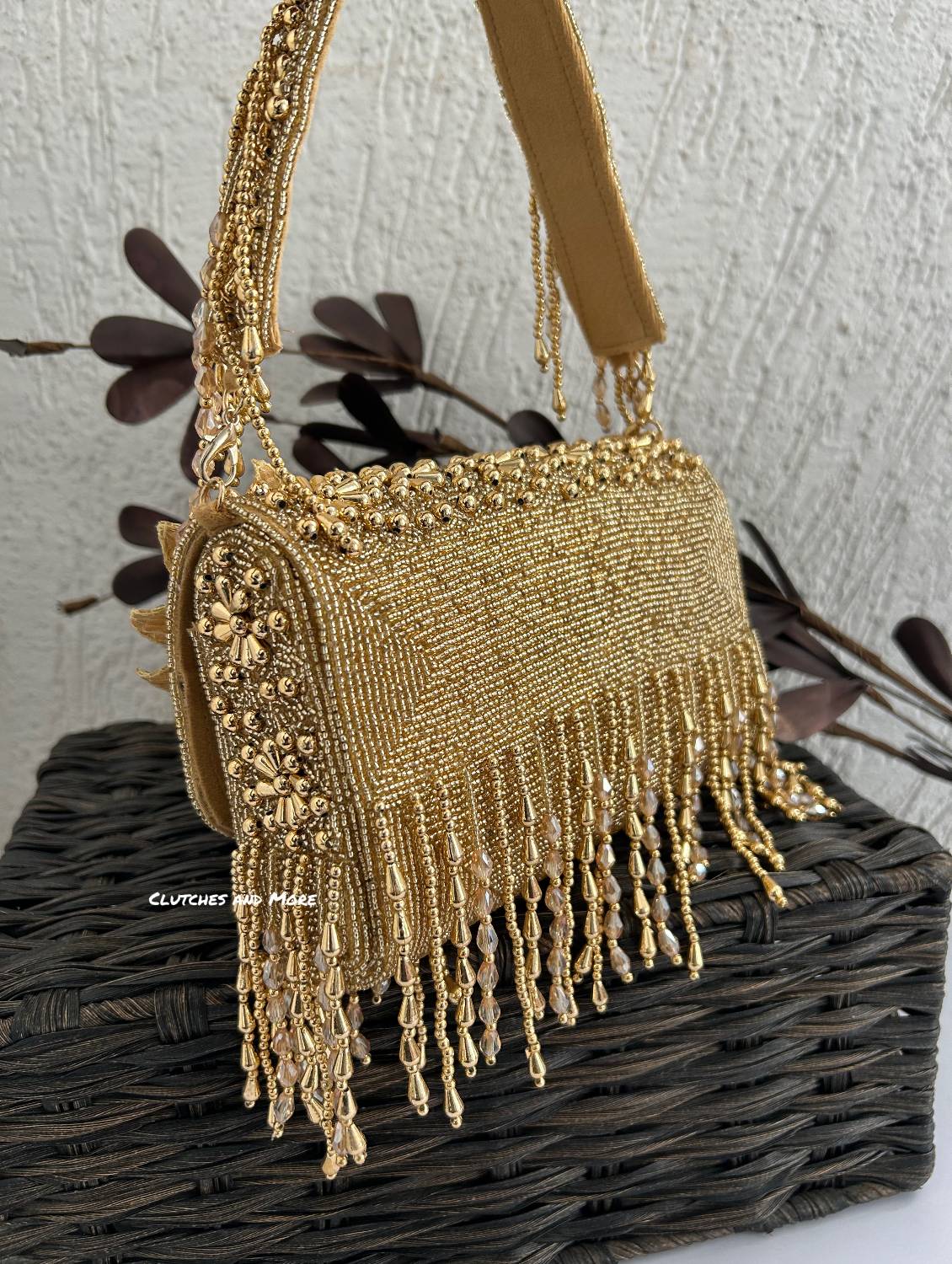 Mariam Gold Flap Bag