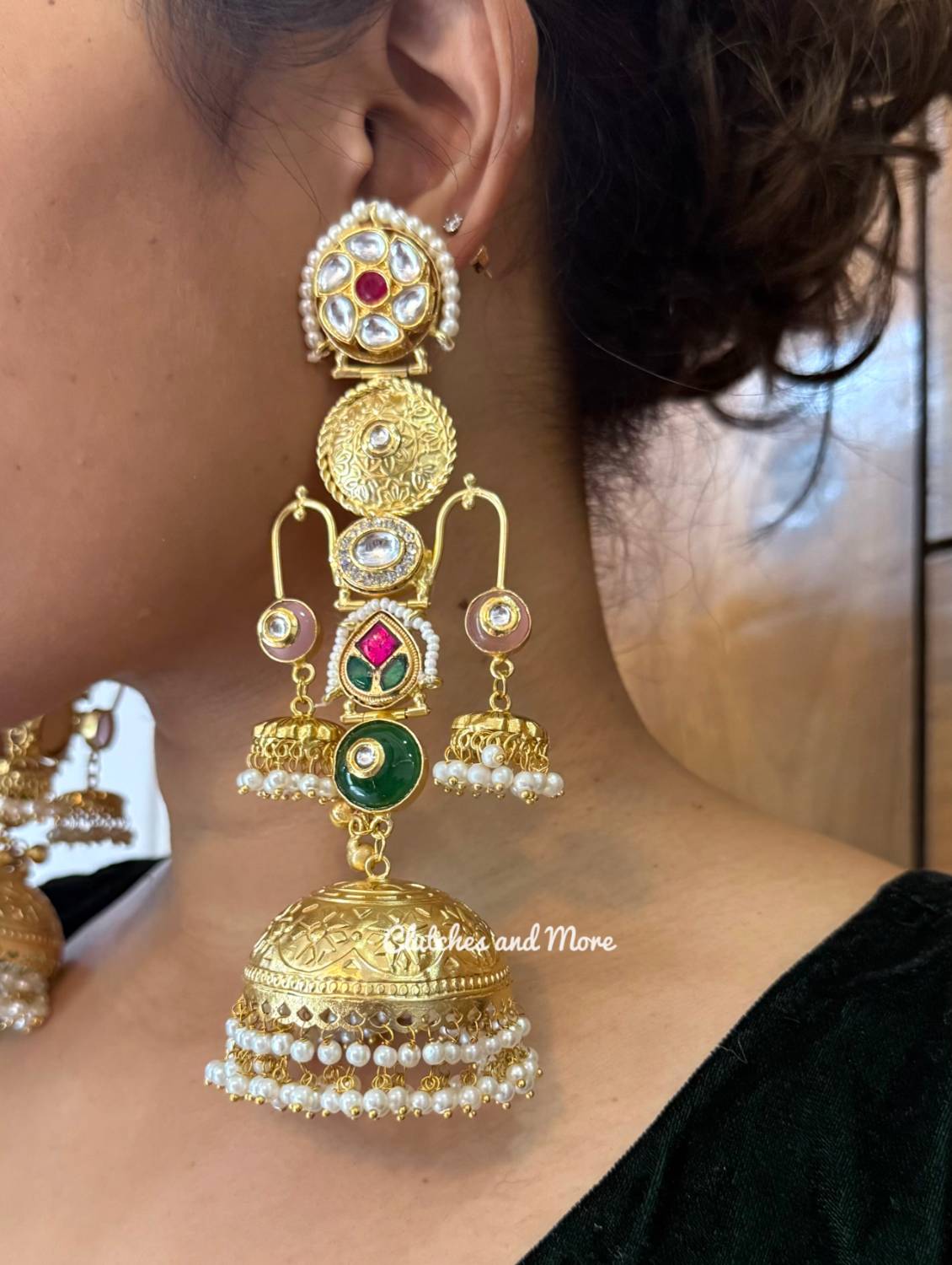 Haniya Gold Kashmiri Jhumka
