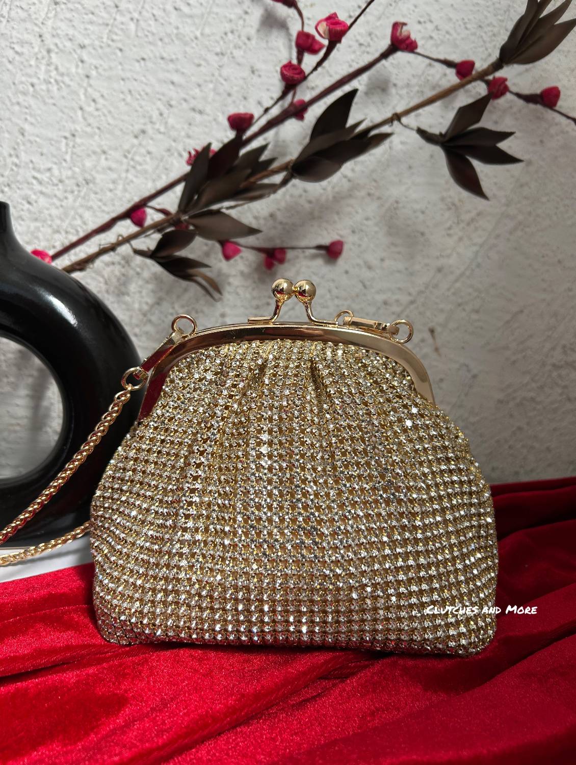 Rhinestone Gold Batua Bag