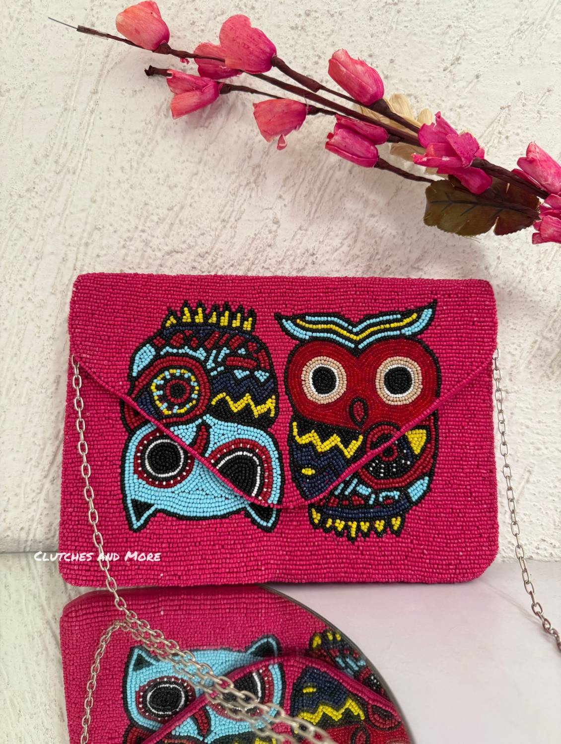 The Owl Effect Pink Envelope Bag