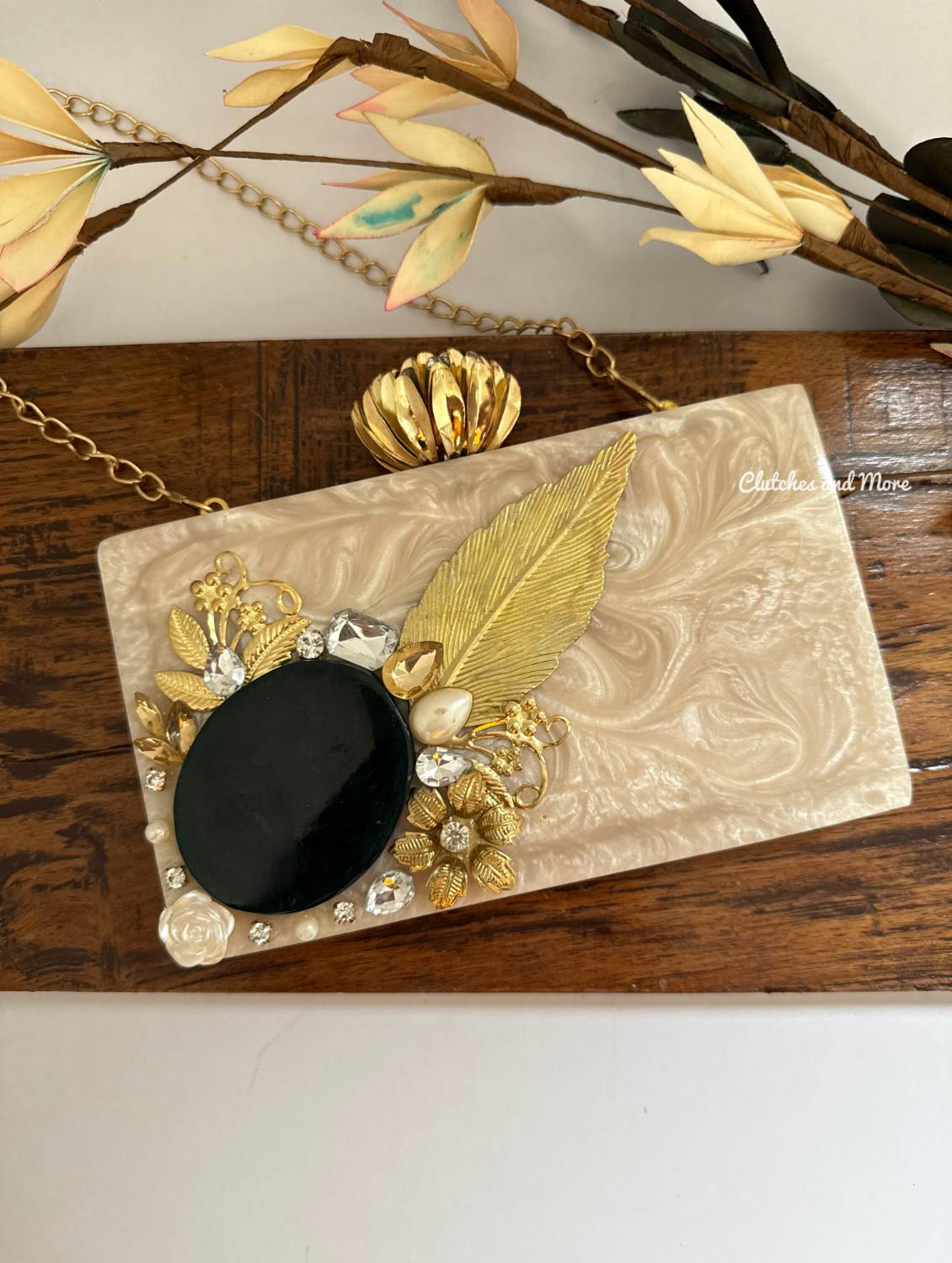 Green Agate Resin Clutch