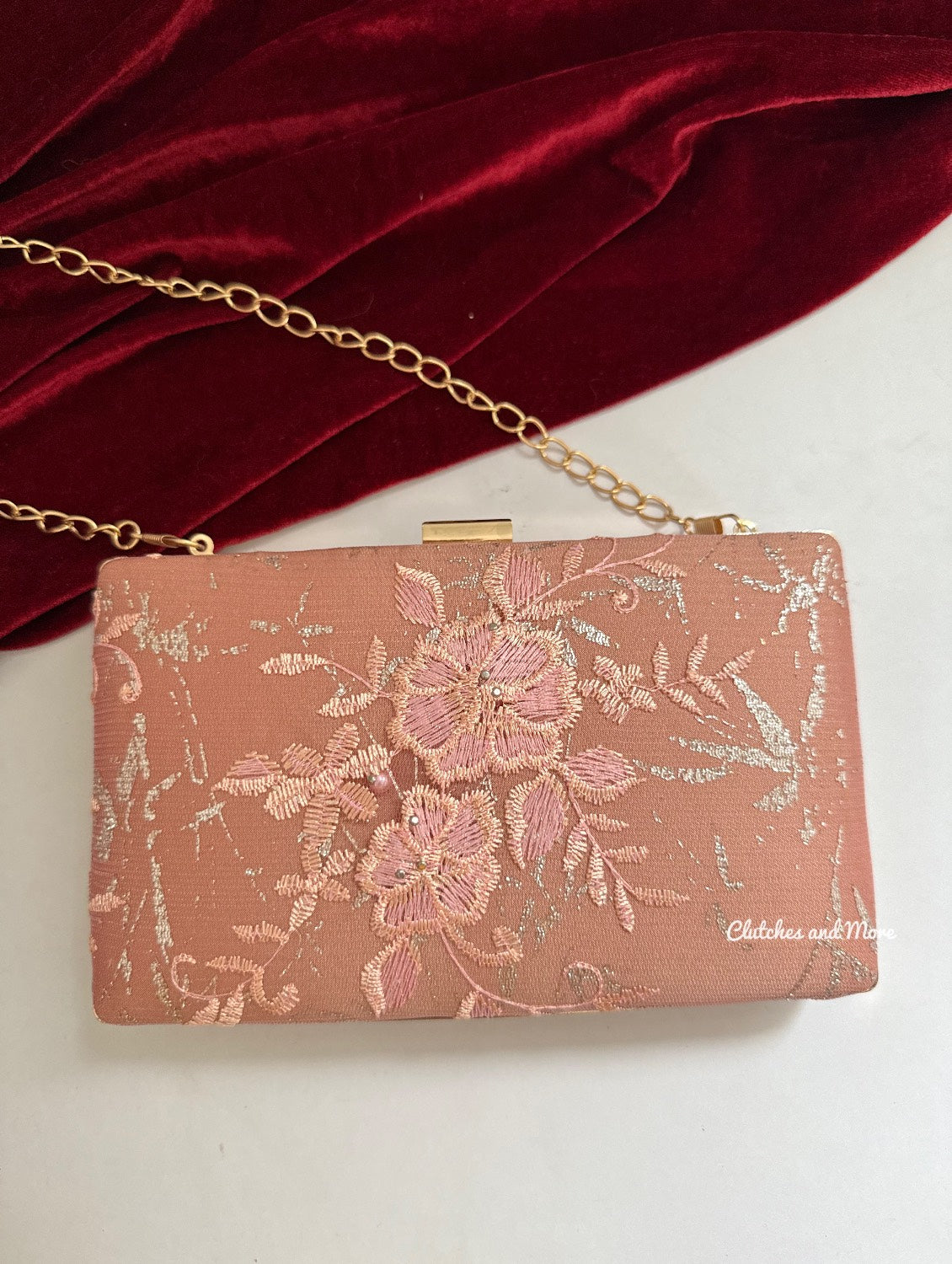 Floral Peach Clutch