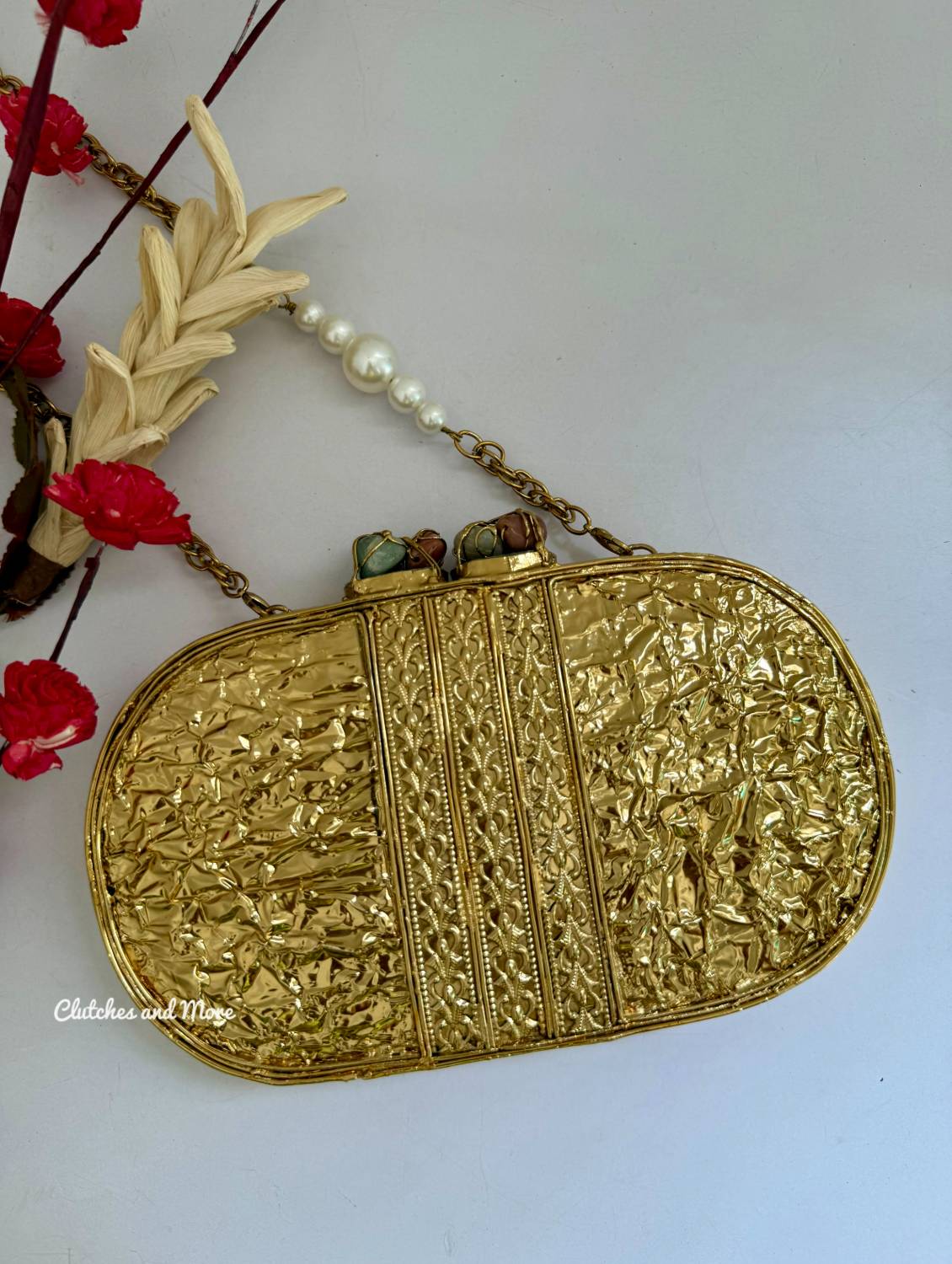 Criss Cross Capsule Mother of Pearl Luxury Clutch