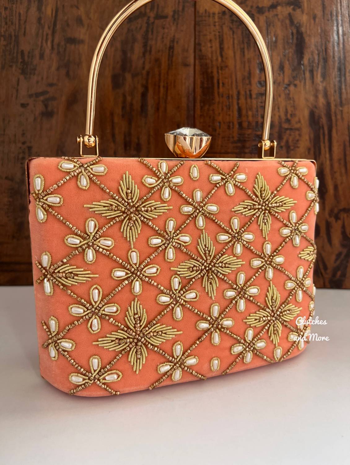 Peach Suitcase Clutch