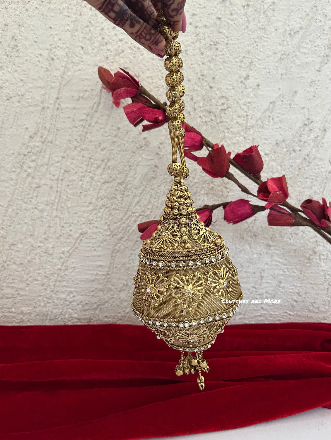 Mini Metal Potli Bag Dark Gold