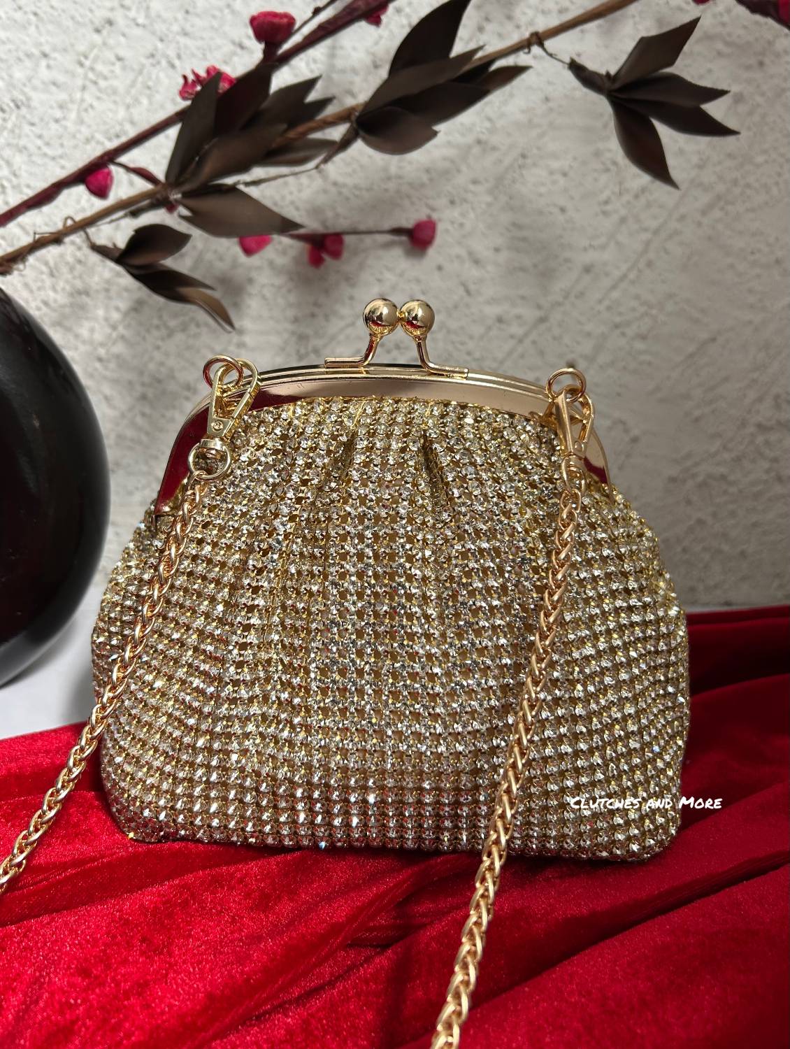 Rhinestone Gold Batua Bag