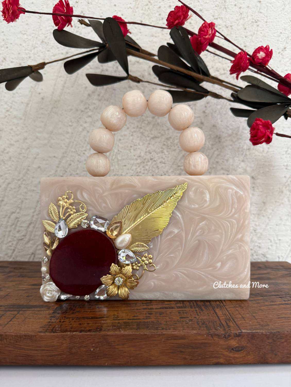Agate Resin Clutch with Handle