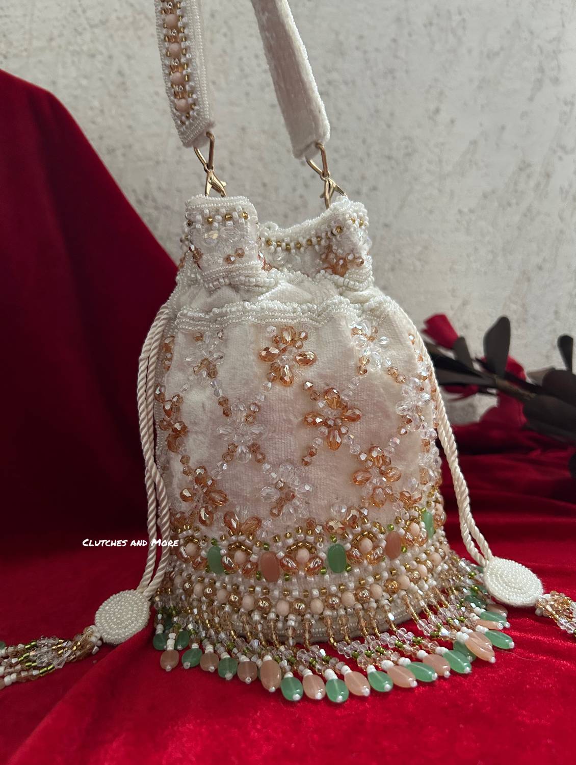 Vaidehi Luxe Potli Bag White