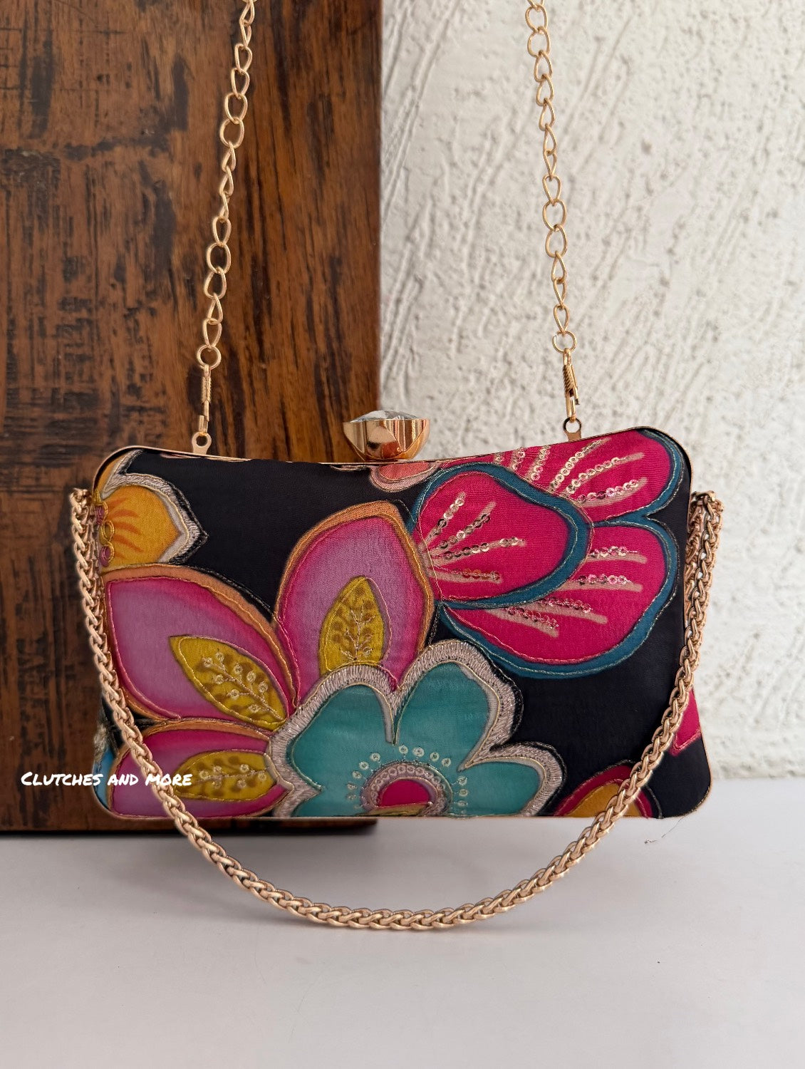Jasmine Floral Bag Black Multicoloured
