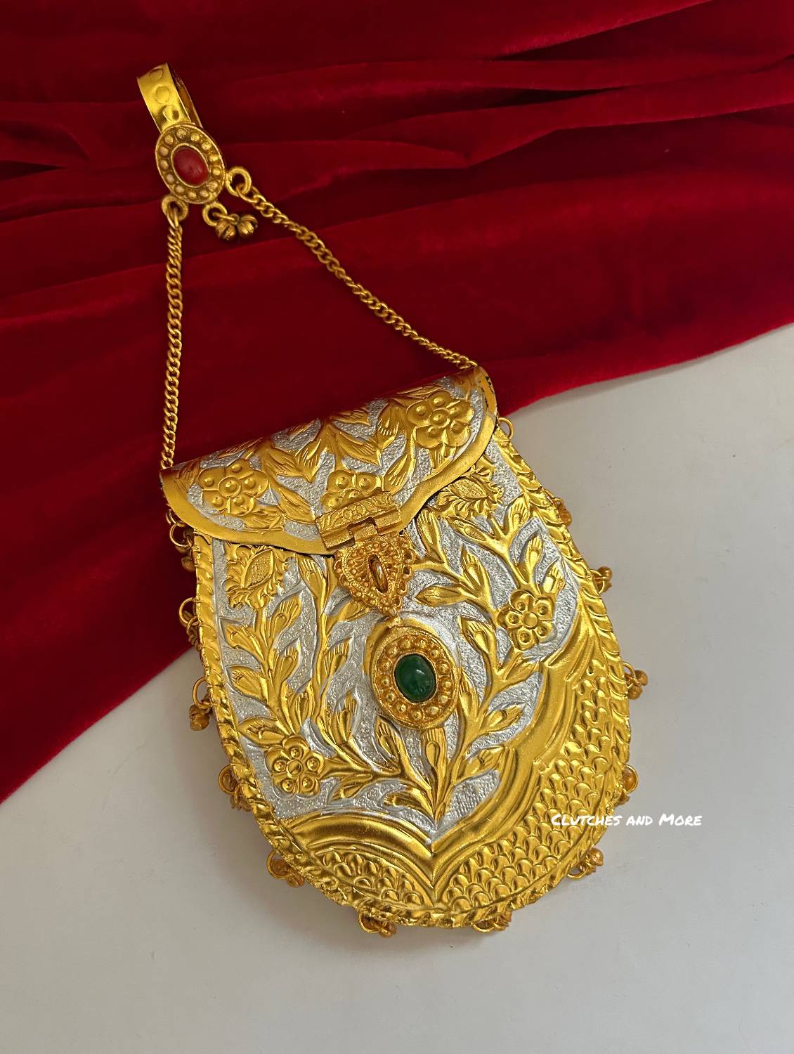 Gold Silver Brass Mobile Waist bag