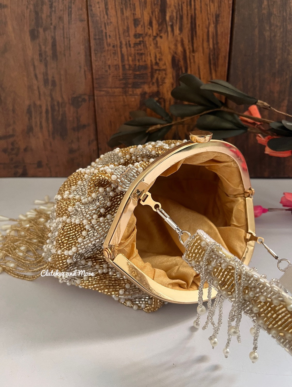 Silver Gold Batua Bag