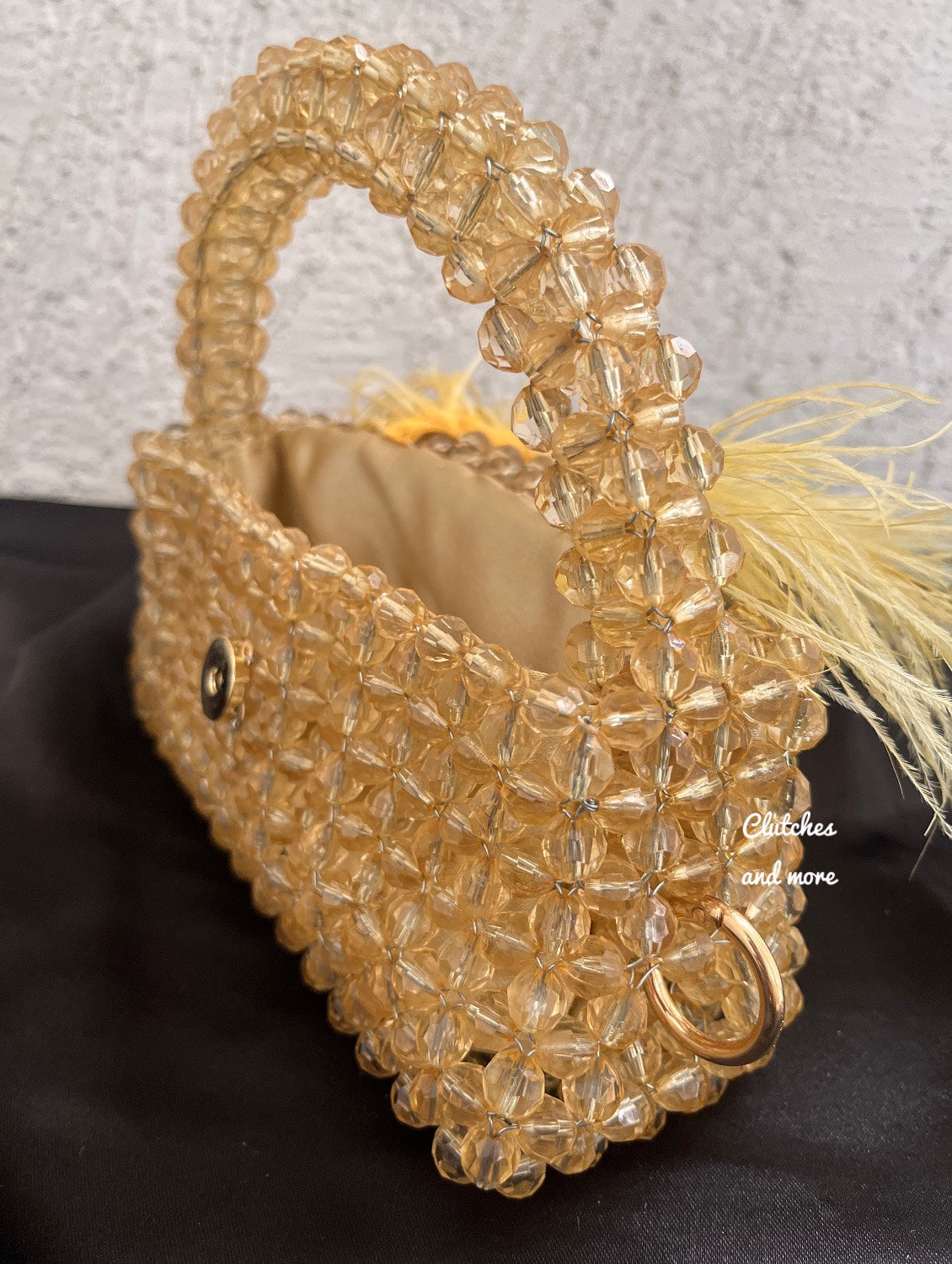 Feather Crystal Bag Gold