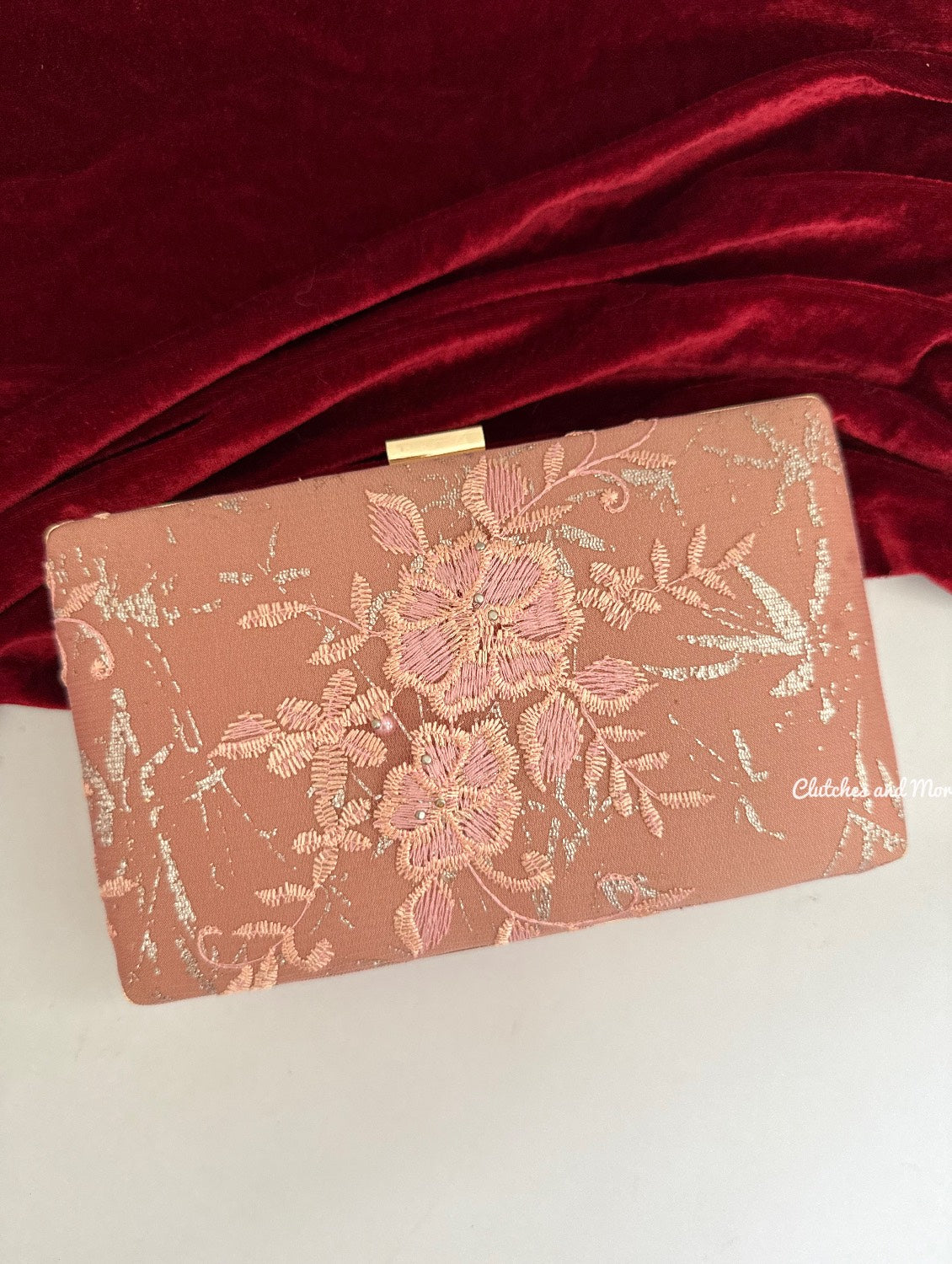 Floral Peach Clutch