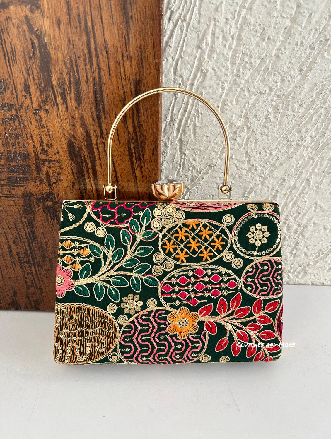 Lakhnawi Chikankari Bag Green