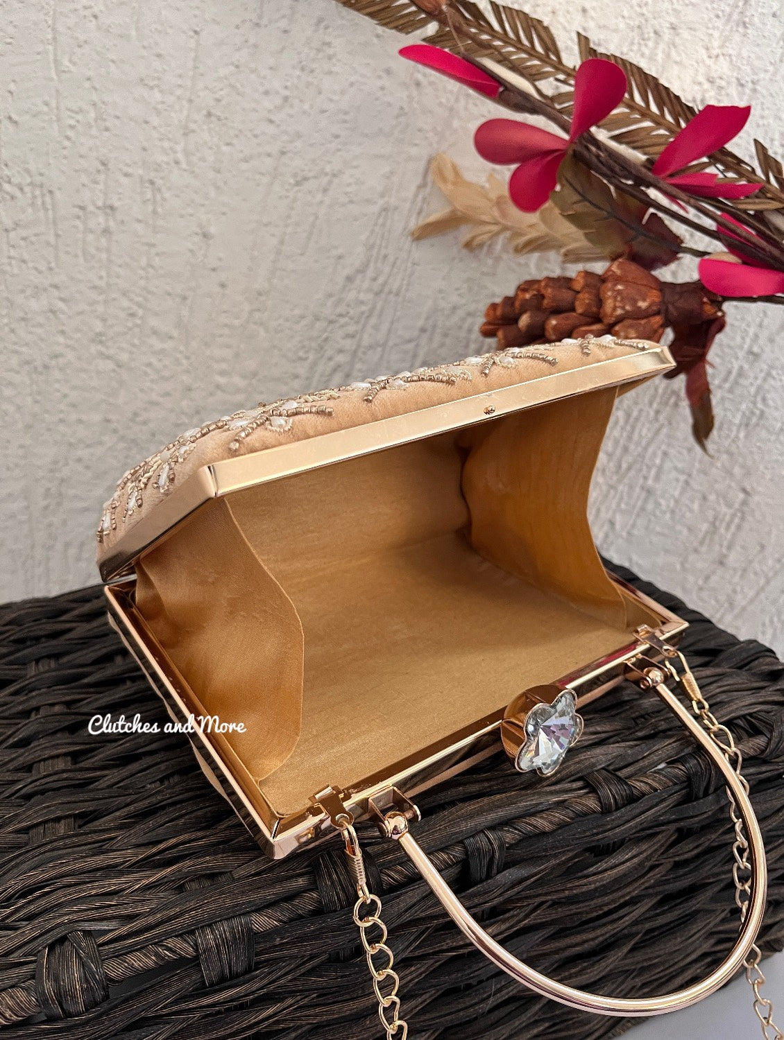 Gold Suitcase Clutch