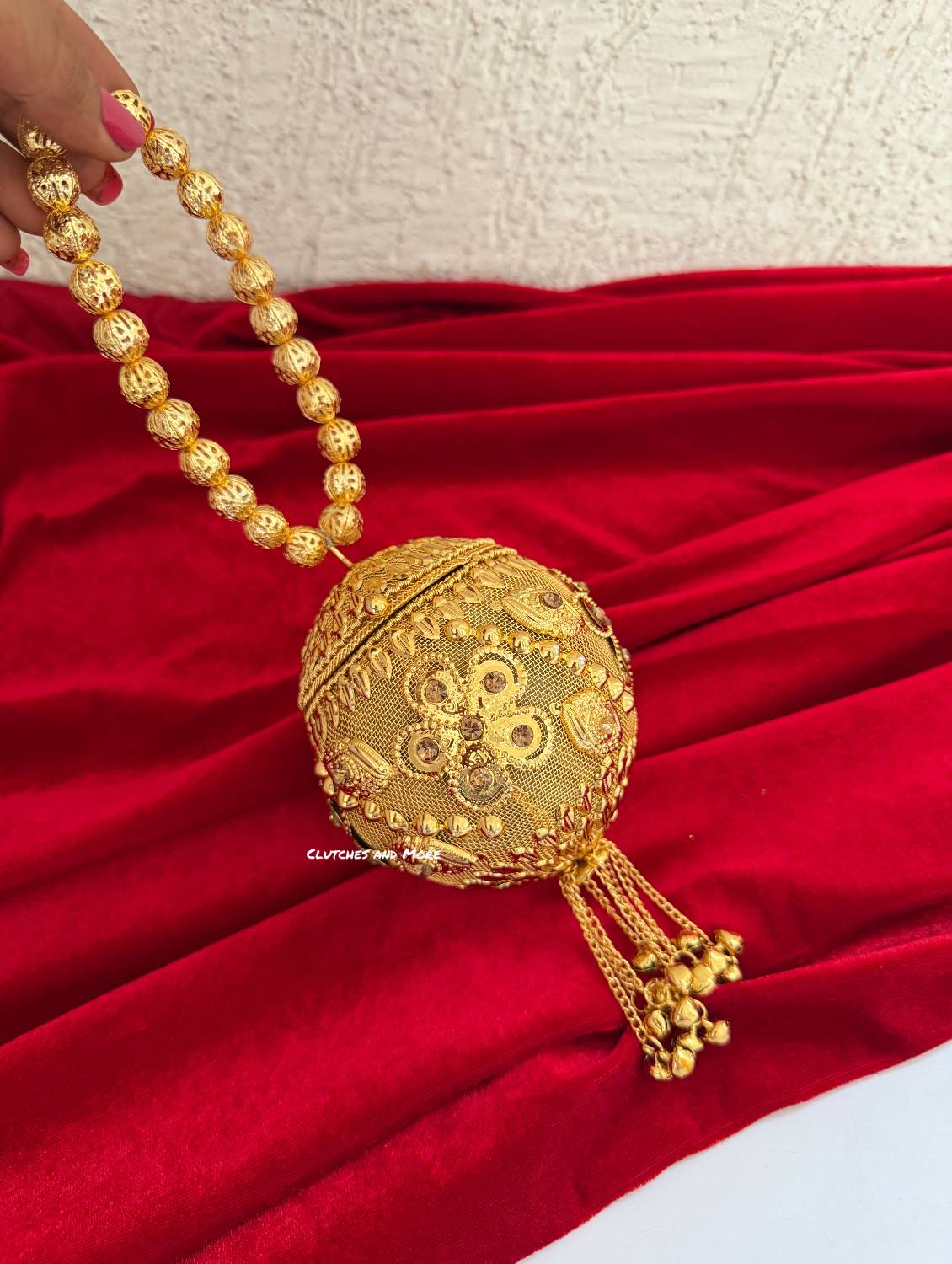 Mini Metal Potli Bag Light Gold