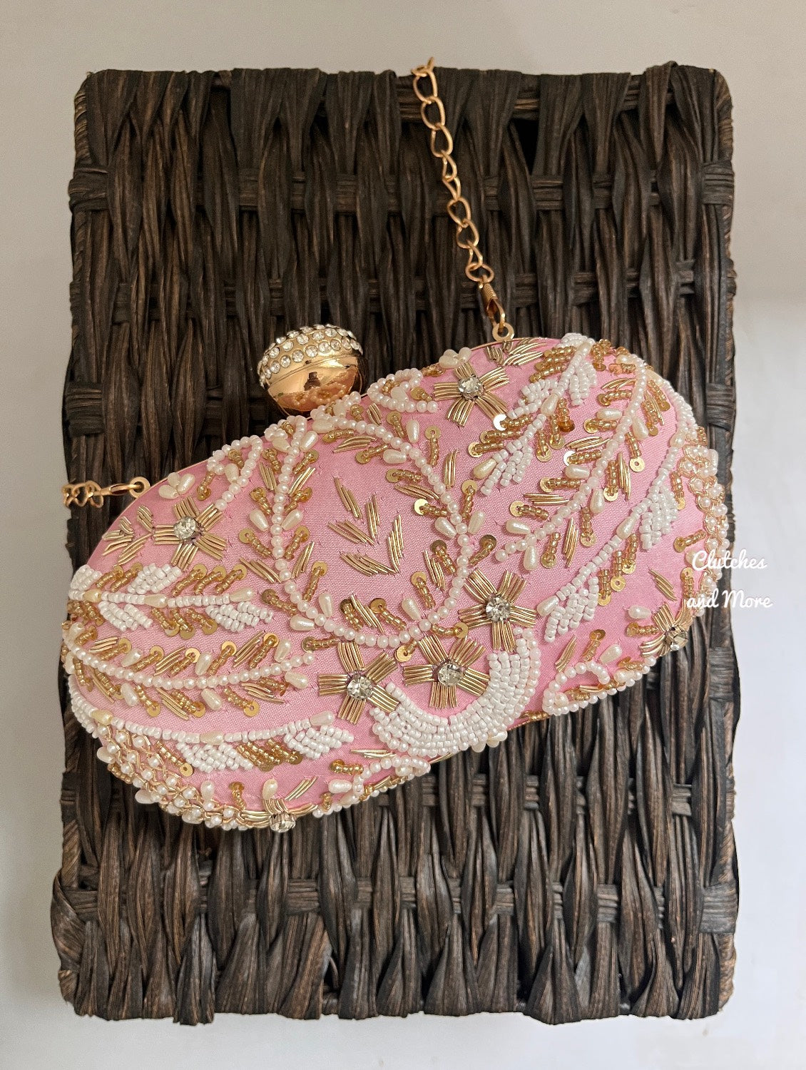 Aarohi Light Pink Capsule clutch