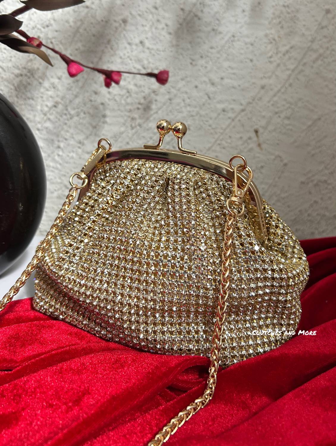 Rhinestone Gold Batua Bag